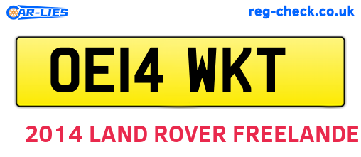 OE14WKT are the vehicle registration plates.