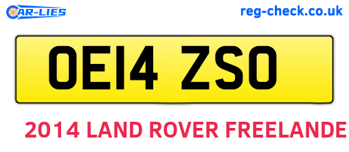 OE14ZSO are the vehicle registration plates.