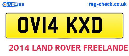 OV14KXD are the vehicle registration plates.