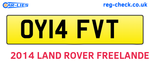 OY14FVT are the vehicle registration plates.