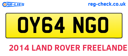 OY64NGO are the vehicle registration plates.