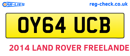 OY64UCB are the vehicle registration plates.
