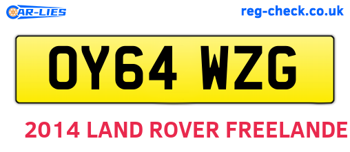 OY64WZG are the vehicle registration plates.