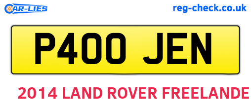 P400JEN are the vehicle registration plates.
