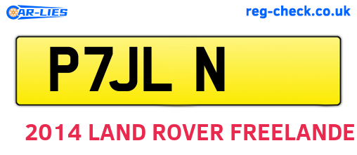 P7JLN are the vehicle registration plates.