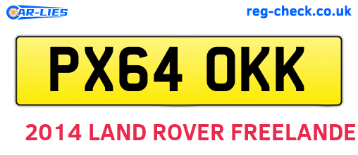 PX64OKK are the vehicle registration plates.