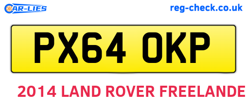 PX64OKP are the vehicle registration plates.