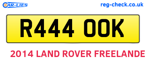 R444OOK are the vehicle registration plates.