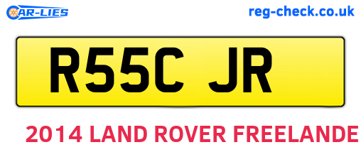 R55CJR are the vehicle registration plates.