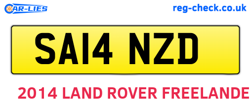 SA14NZD are the vehicle registration plates.