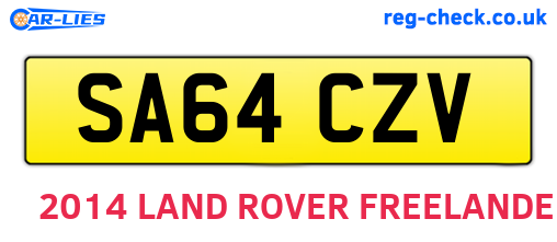 SA64CZV are the vehicle registration plates.