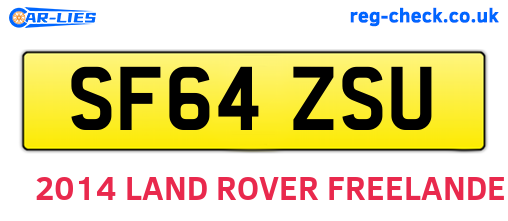 SF64ZSU are the vehicle registration plates.