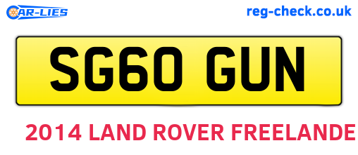 SG60GUN are the vehicle registration plates.