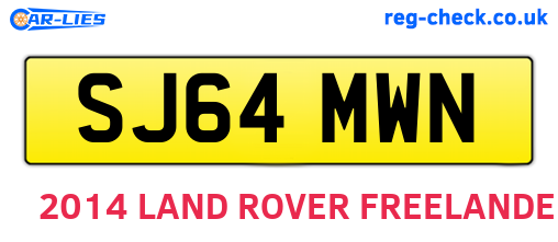 SJ64MWN are the vehicle registration plates.