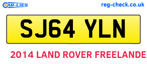 SJ64YLN are the vehicle registration plates.