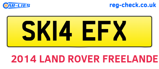 SK14EFX are the vehicle registration plates.