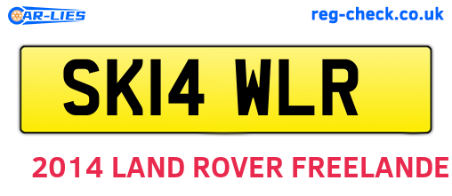 SK14WLR are the vehicle registration plates.