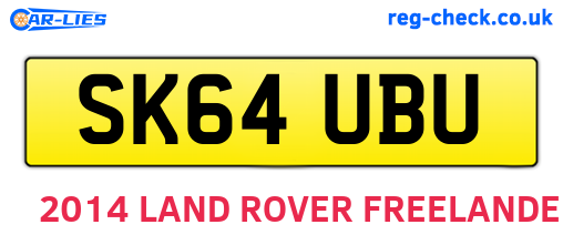 SK64UBU are the vehicle registration plates.