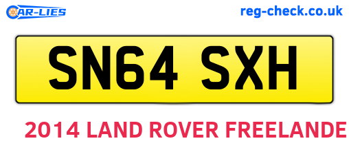 SN64SXH are the vehicle registration plates.