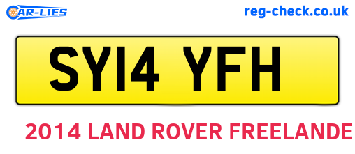 SY14YFH are the vehicle registration plates.
