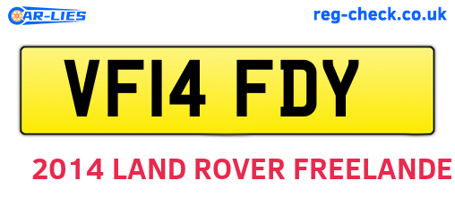 VF14FDY are the vehicle registration plates.