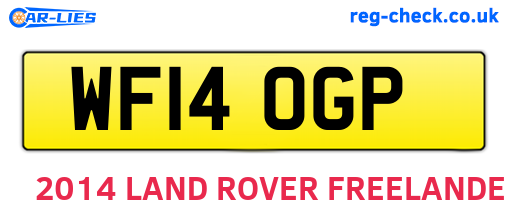 WF14OGP are the vehicle registration plates.