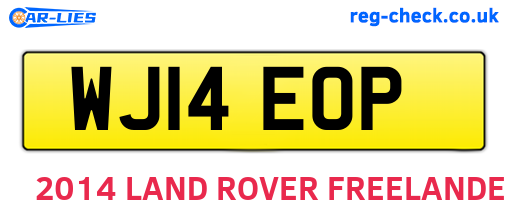 WJ14EOP are the vehicle registration plates.