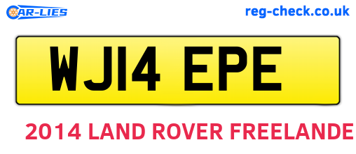 WJ14EPE are the vehicle registration plates.