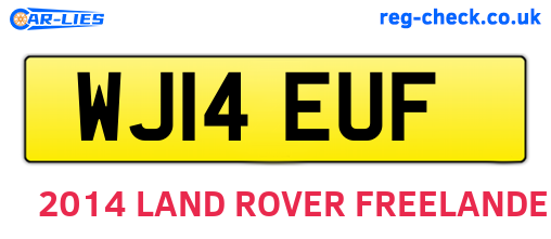 WJ14EUF are the vehicle registration plates.