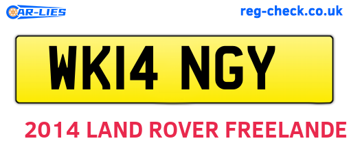 WK14NGY are the vehicle registration plates.