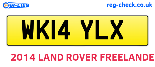 WK14YLX are the vehicle registration plates.