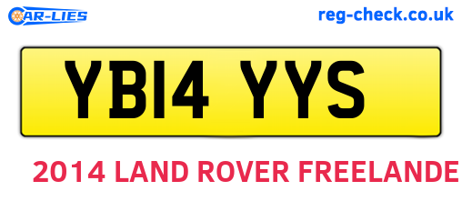 YB14YYS are the vehicle registration plates.