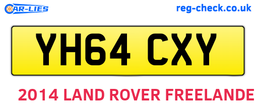YH64CXY are the vehicle registration plates.