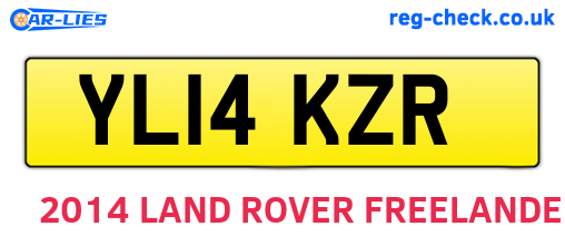 YL14KZR are the vehicle registration plates.