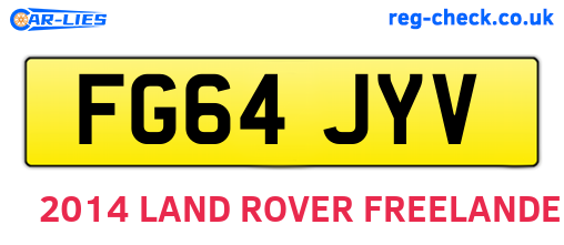 FG64JYV are the vehicle registration plates.