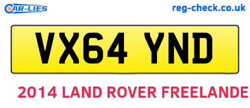 VX64YND are the vehicle registration plates.