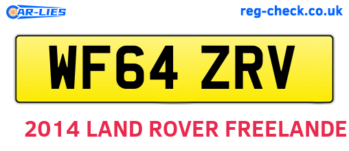WF64ZRV are the vehicle registration plates.