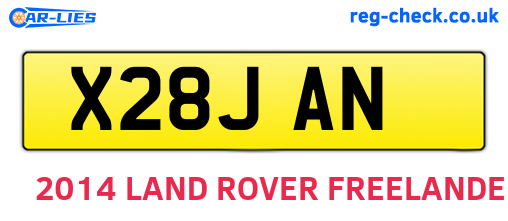 X28JAN are the vehicle registration plates.