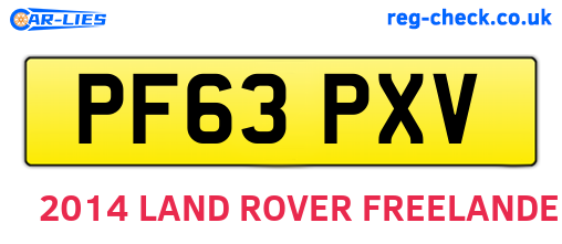 PF63PXV are the vehicle registration plates.