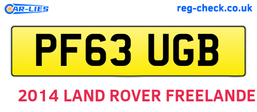 PF63UGB are the vehicle registration plates.