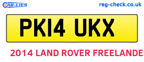 PK14UKX are the vehicle registration plates.