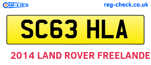 SC63HLA are the vehicle registration plates.