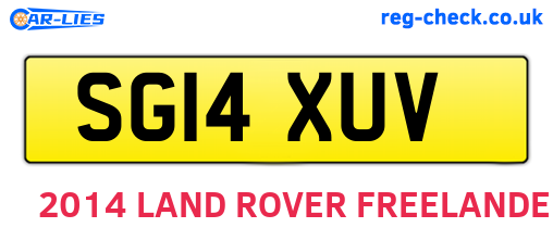 SG14XUV are the vehicle registration plates.