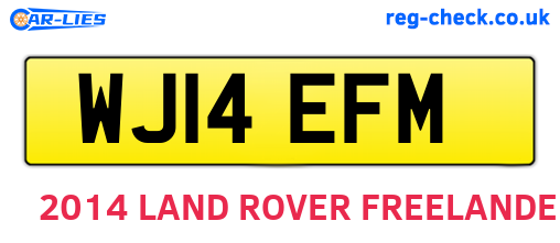 WJ14EFM are the vehicle registration plates.