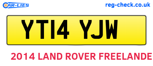 YT14YJW are the vehicle registration plates.