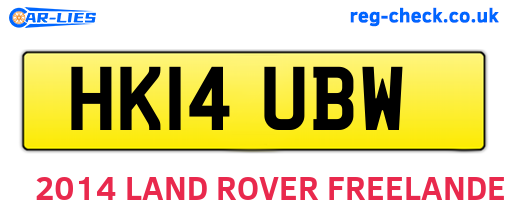 HK14UBW are the vehicle registration plates.