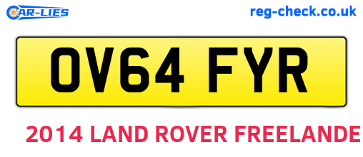 OV64FYR are the vehicle registration plates.