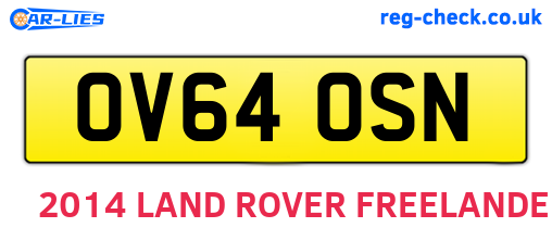 OV64OSN are the vehicle registration plates.