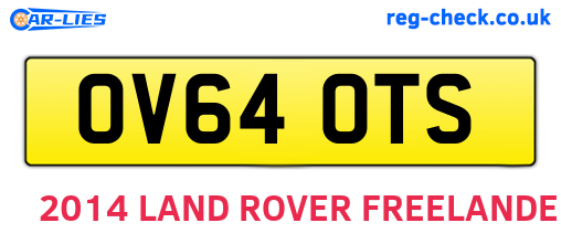 OV64OTS are the vehicle registration plates.
