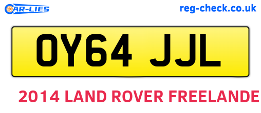 OY64JJL are the vehicle registration plates.